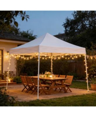 10 x 10 Feet Pop Up Canopy Tent with Carrying Bag, Slant Leg Instant Gazebo for Beach, Patio, Deck and Garden