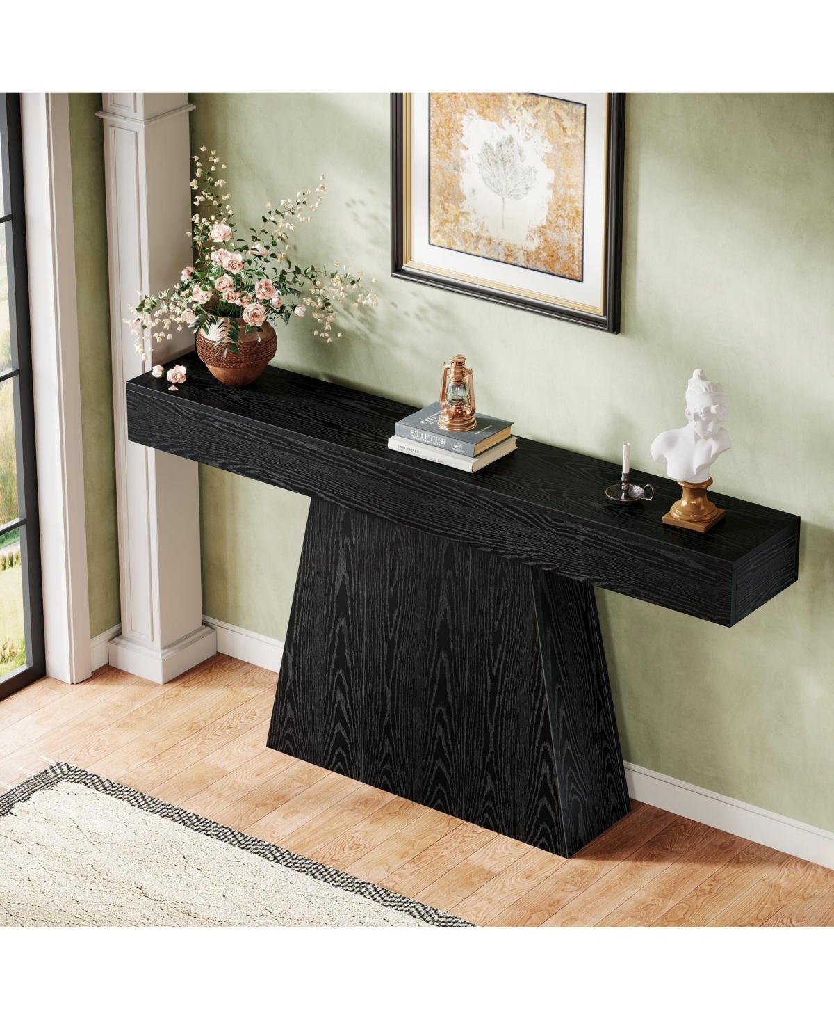 Slickblue 63" Farmhouse Console Table with Trapezoid Base