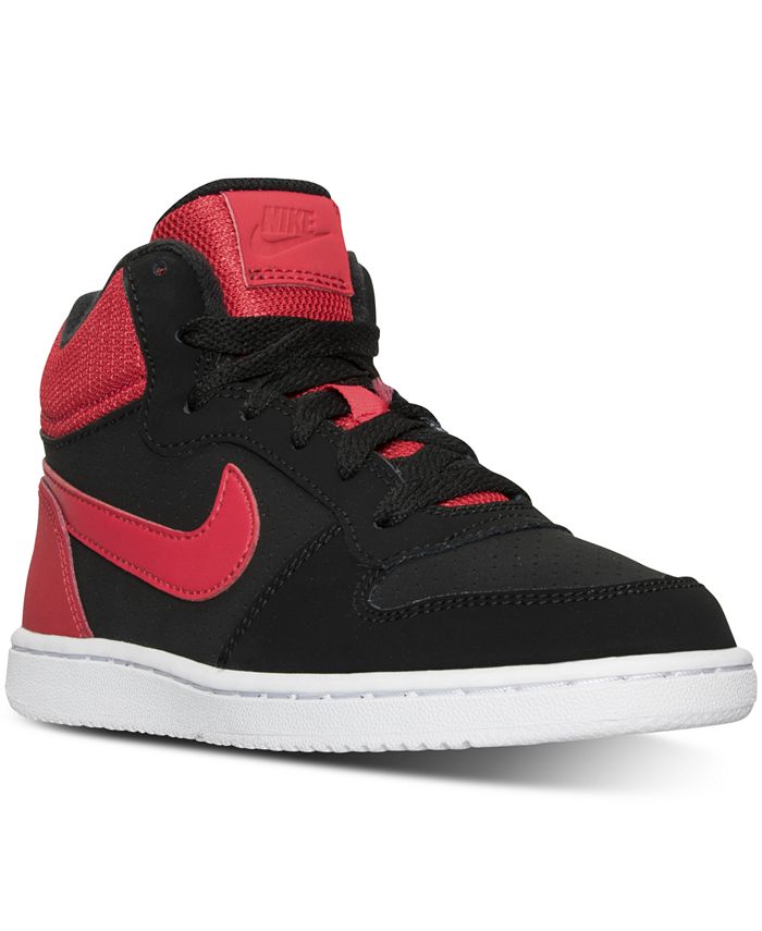 Nike Little Boys' Court Borough Mid Premium Casual Sneakers from Finish ...