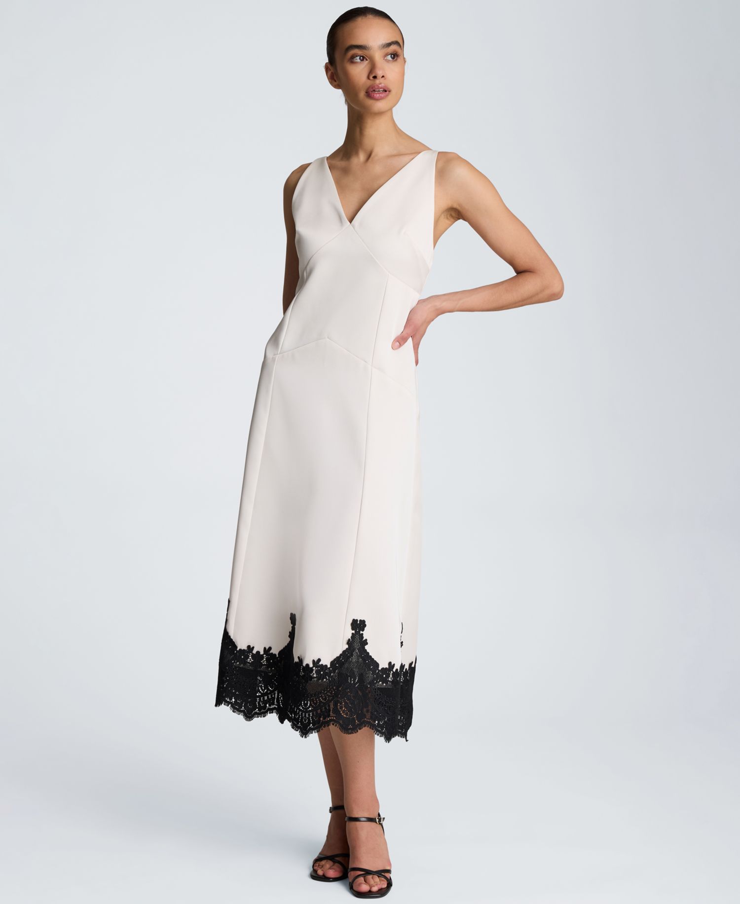 Women's Sleeveless V-Neck Midi Dress