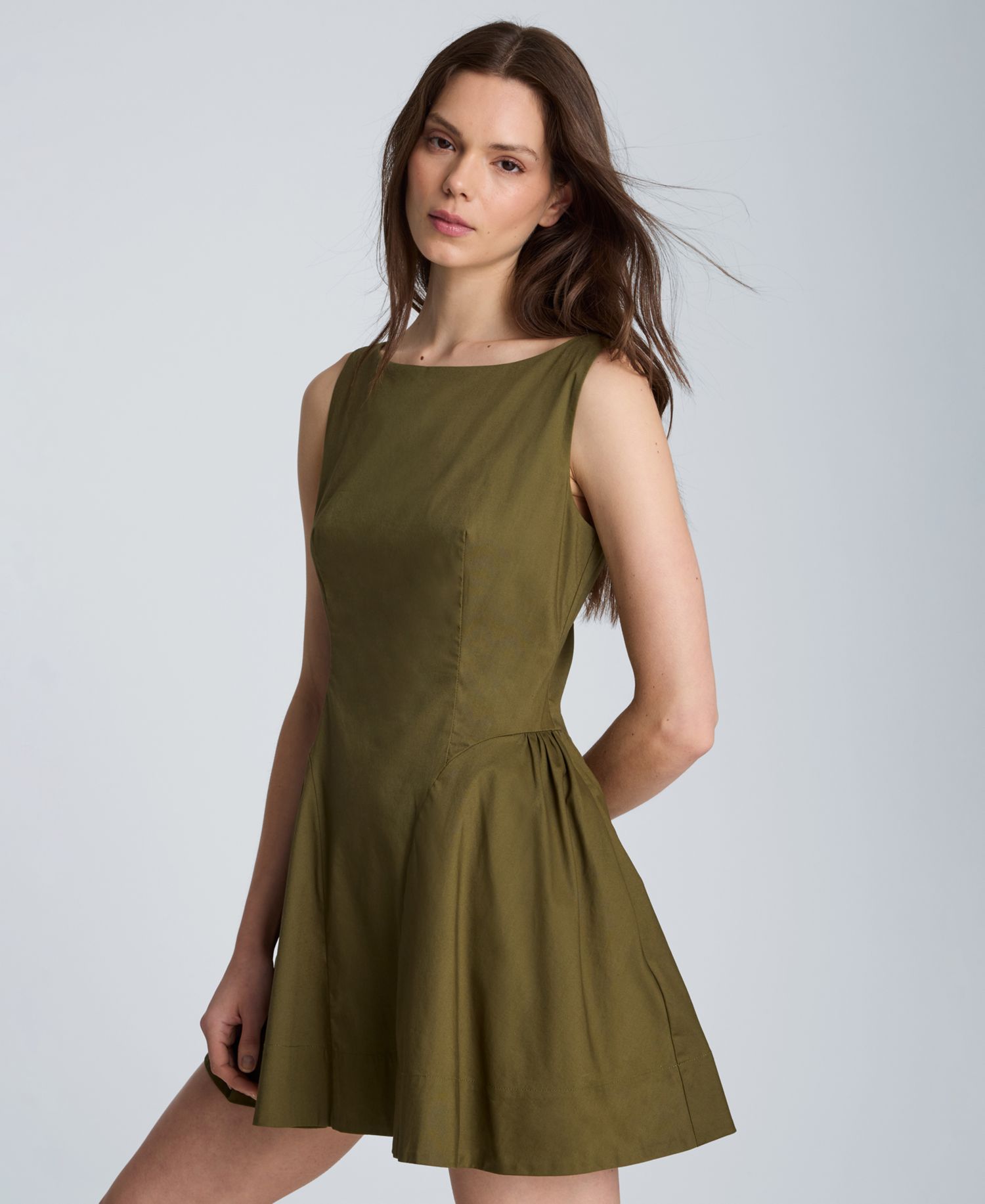 Women's Sleeveless Boatneck Mini Dress