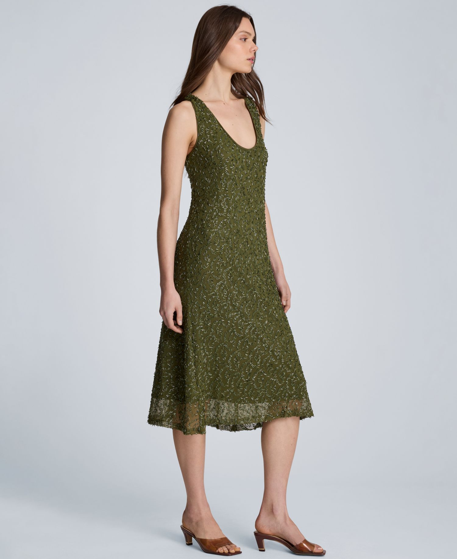 Women's Bias Scoop Neck Long Slip Dress
