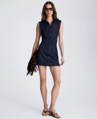 Women's Two Pocket Mini Shirt-Dress