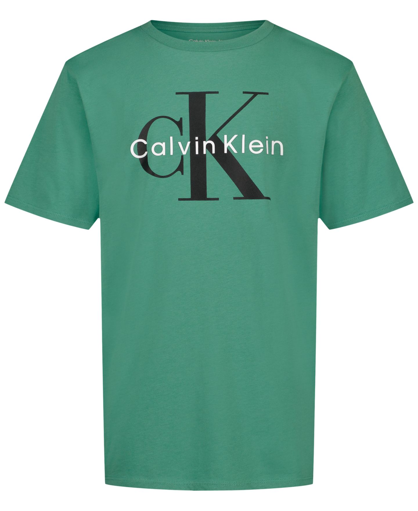 Футболка Calvin Klein Monologo Crewneck Short-Sleeve для мальчиков, цвет: Зелёный — фото 1