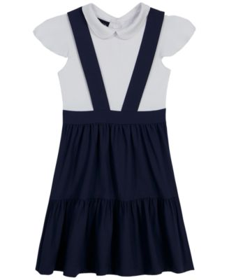 Girls' 4-6X Short-Sleeve Pindafore Dress