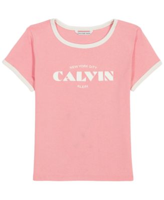 Calvin Klein Girls' 7-16 Logo Short-Sleeve T-Shirt - Macy's