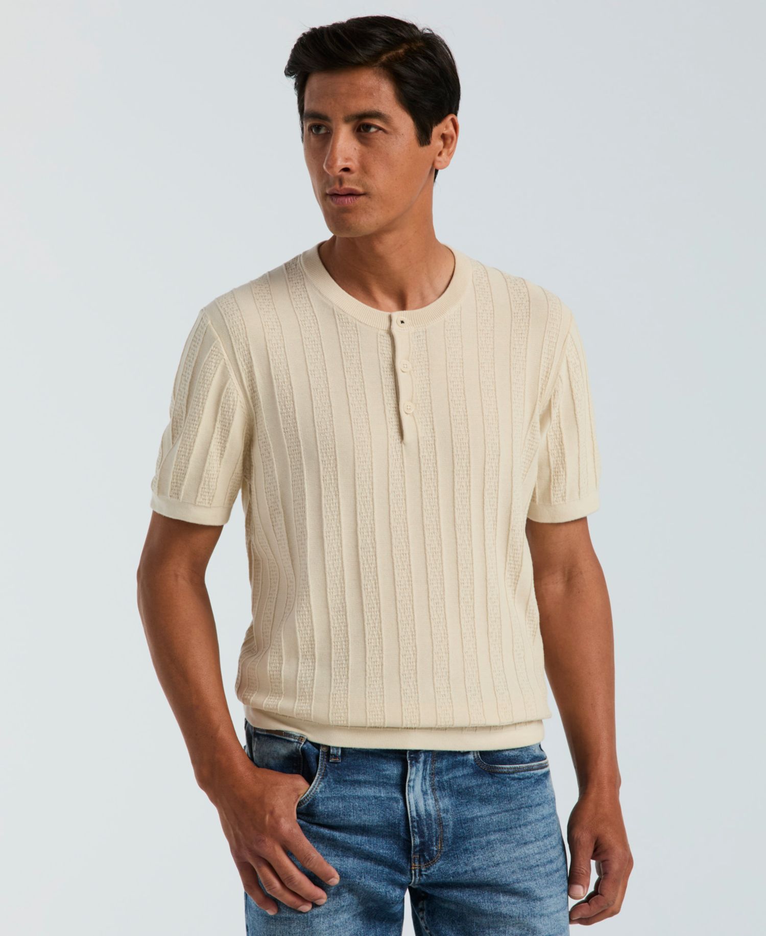 Men's Cotton Stripe Crewneck Sweater