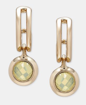 Stone Charm Huggie Hoop Earrings