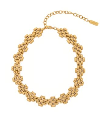 St. Moran Tarnish-Resistant Gold Carrie Grid Necklace - Gold