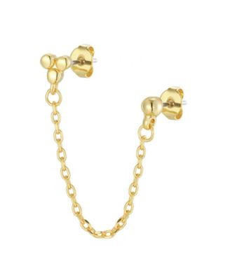 Gold Hanging Double Piercing Earring Single Piece Earring