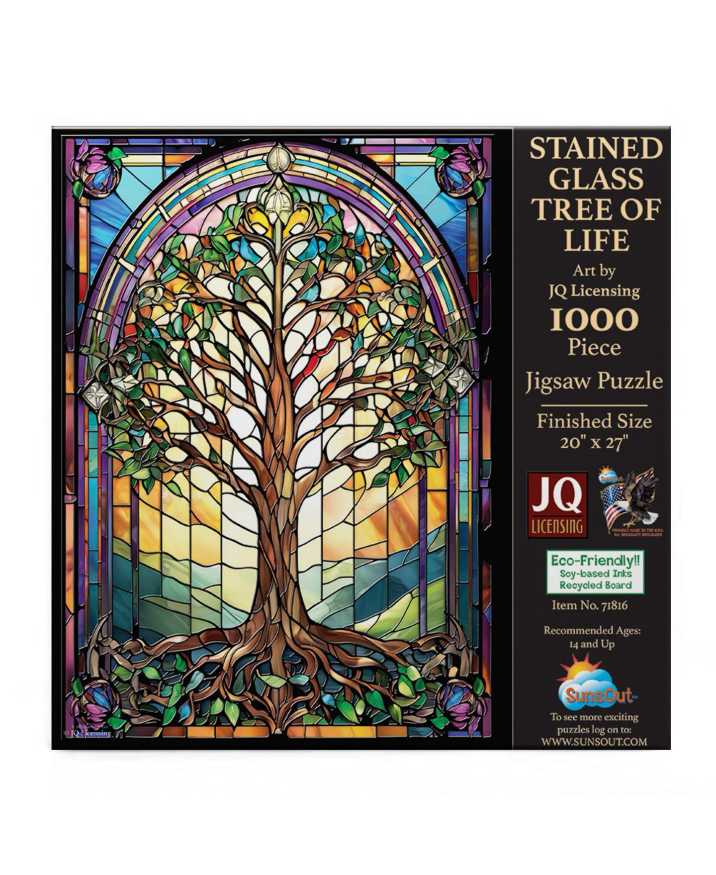 Детский пазл SunsOut Stained Glass Tree of Life 1000 Piece Interlocking Jigsaw Puzzle, от 15 лет — фото 2