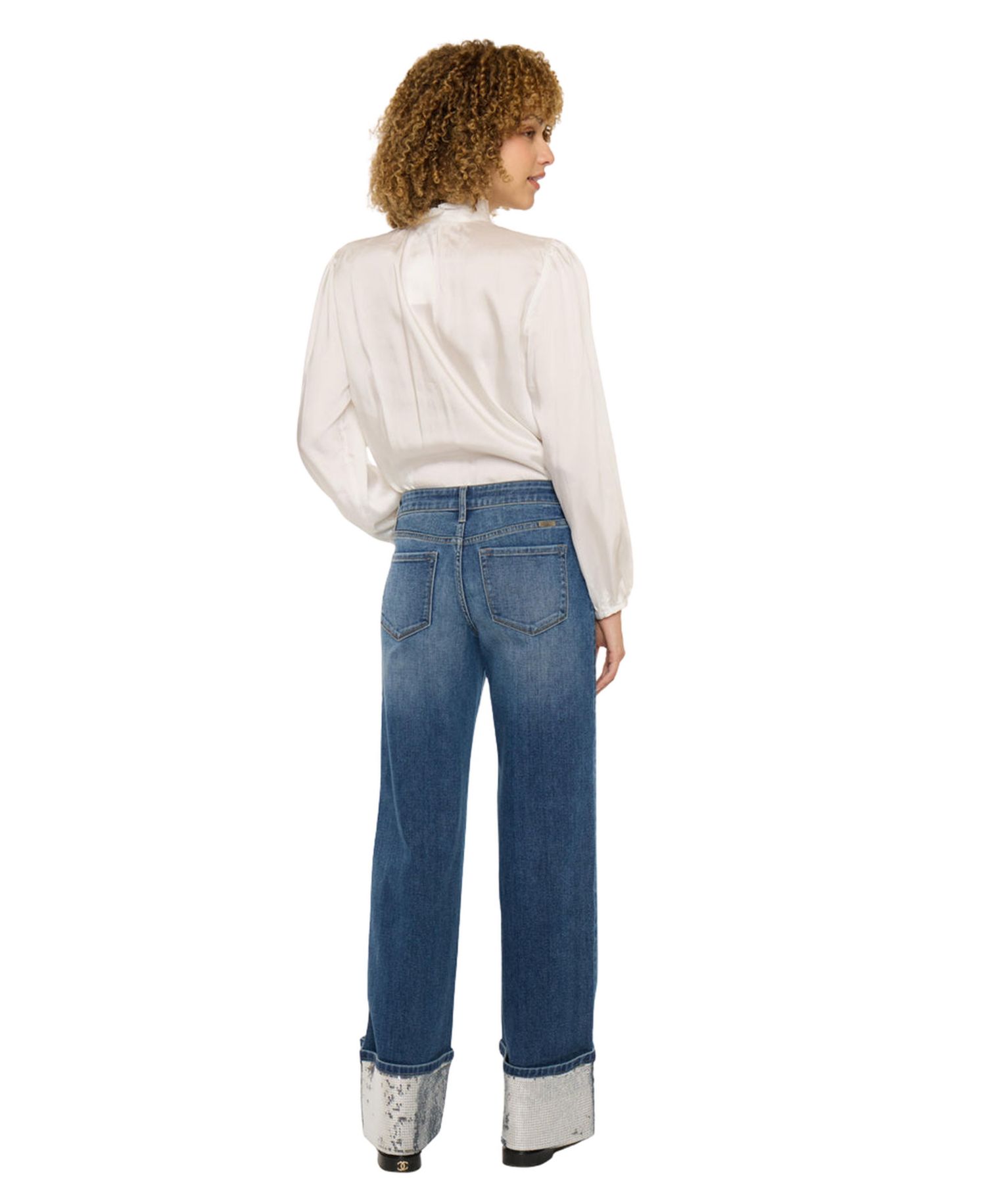 Women's USA Juniors' Mid-Rise Wide-Leg Jeans