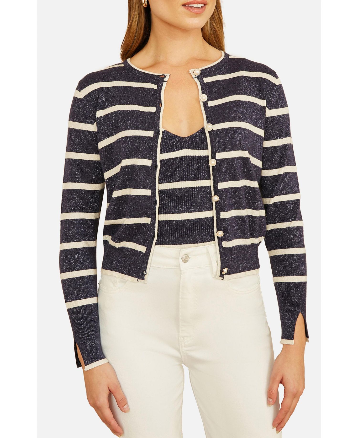 Women's Long Sleeve Round Neck Cardigan