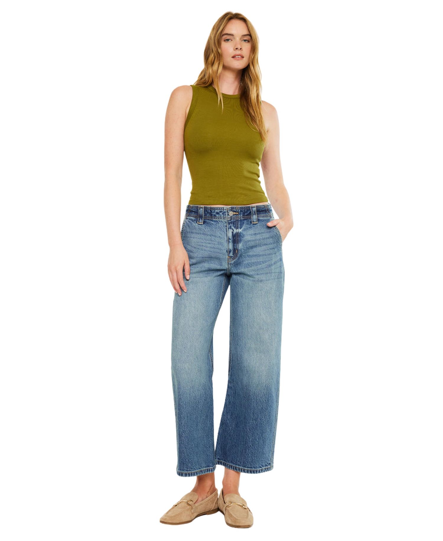 Women's Bells Mid Rise Loose Barrel Jeans