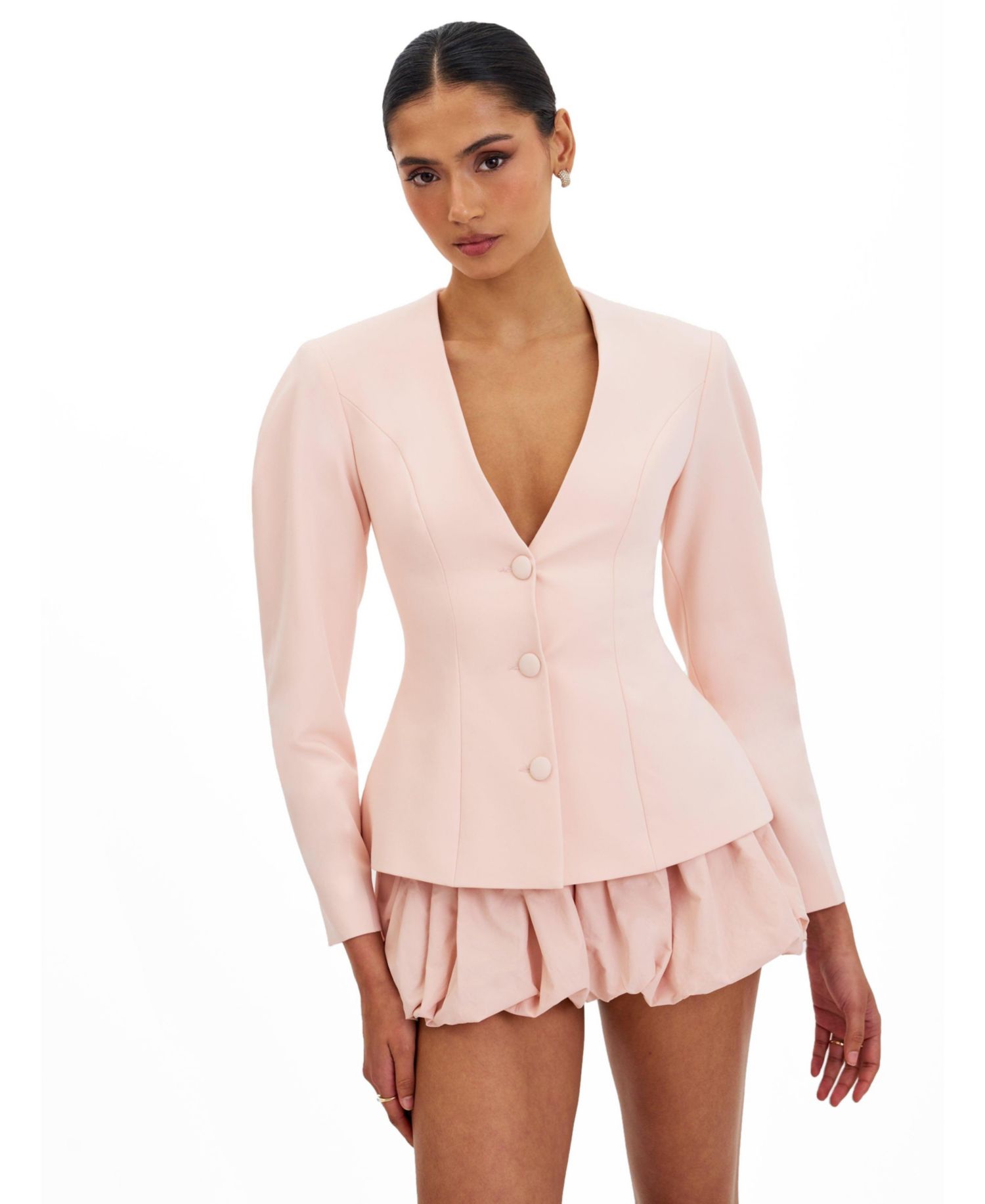 Women's Savannah Tulip Pink Peplum Blazer