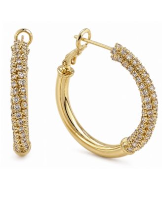 Crystal Stones Hoop Earrings