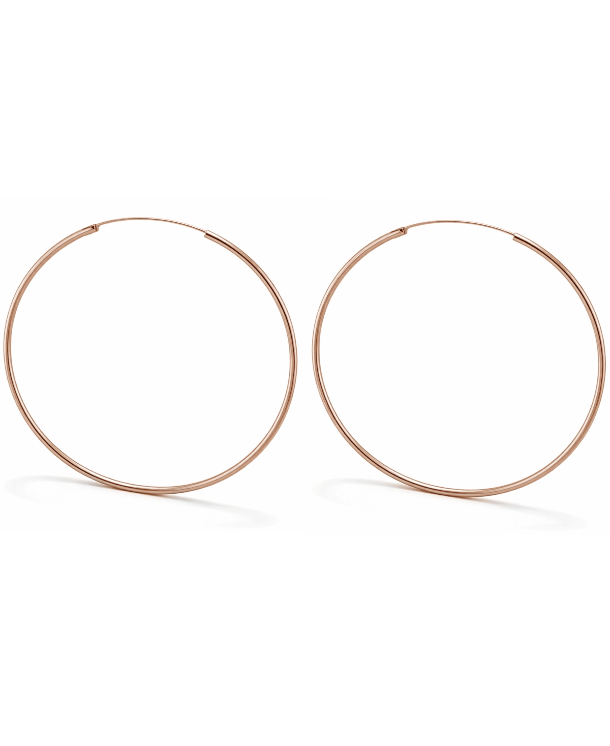 And Now This Large Silver Plated Endless Wire Medium Hoop Earrings