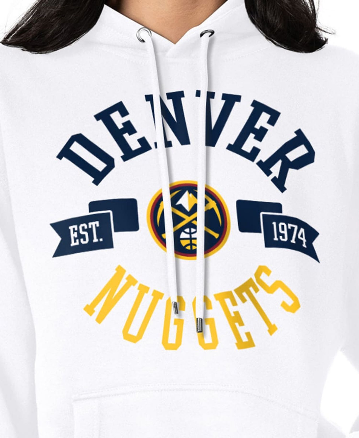 Women's White Denver Nuggets City Pullover Hoodie