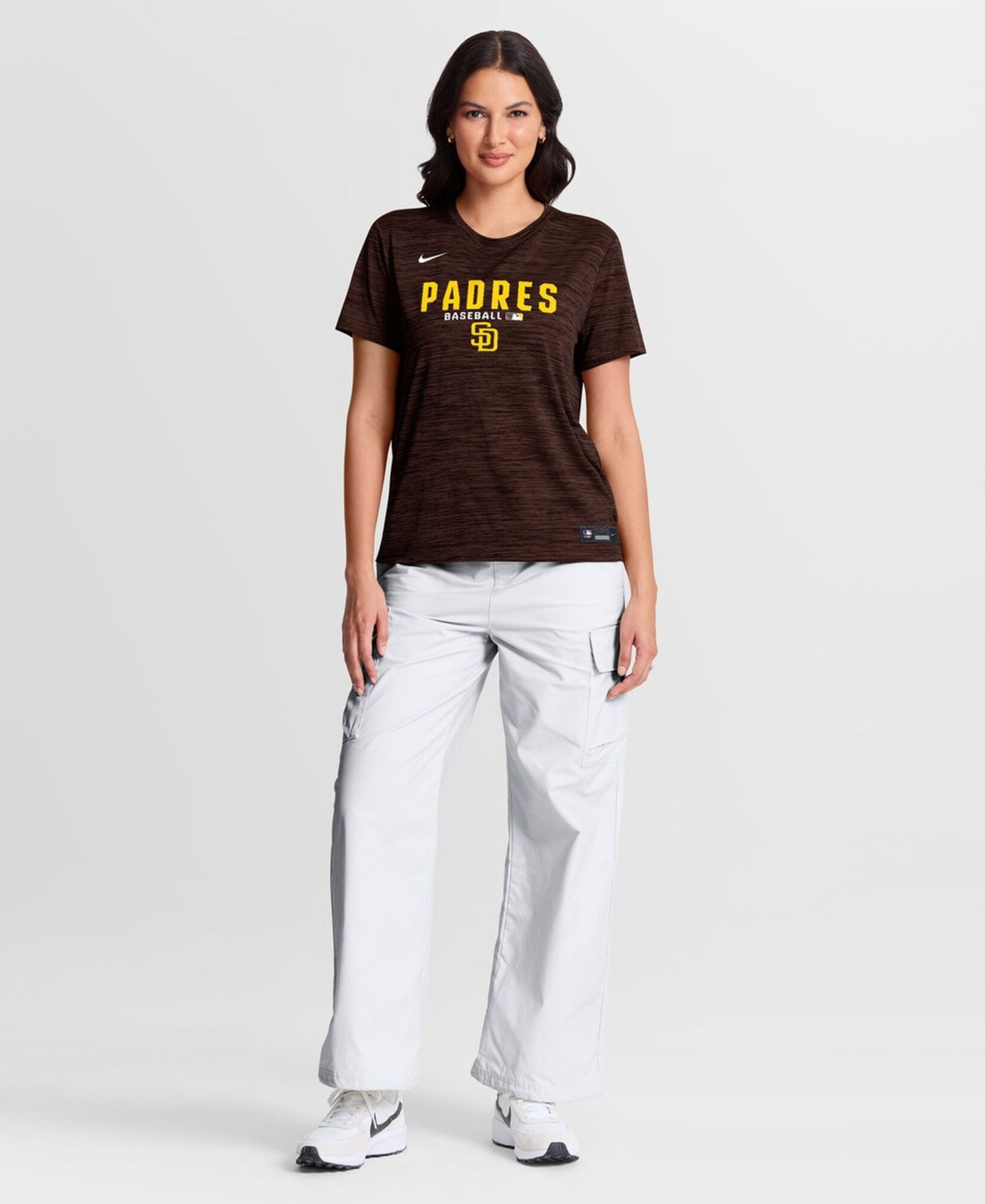 Women's Brown San Diego Padres Authentic Collection Velocity Dri-FIT T-Shirt