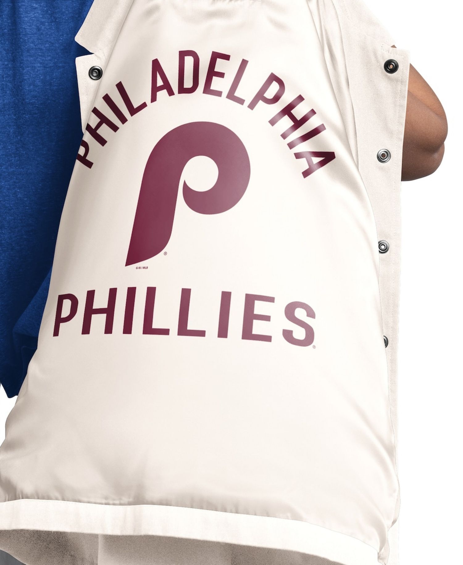 Women's Cream Philadelphia Phillies Cooperstown First Down Full-Snap Coaches Jacket