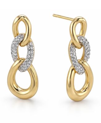 Crystal Link Drop Post Earrings