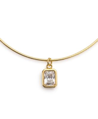 Snake Chain Cubic Zirconia Drop Necklace