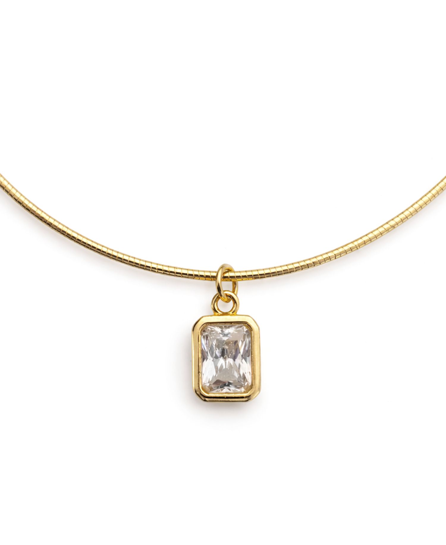 Snake Chain Cubic Zirconia Drop Necklace