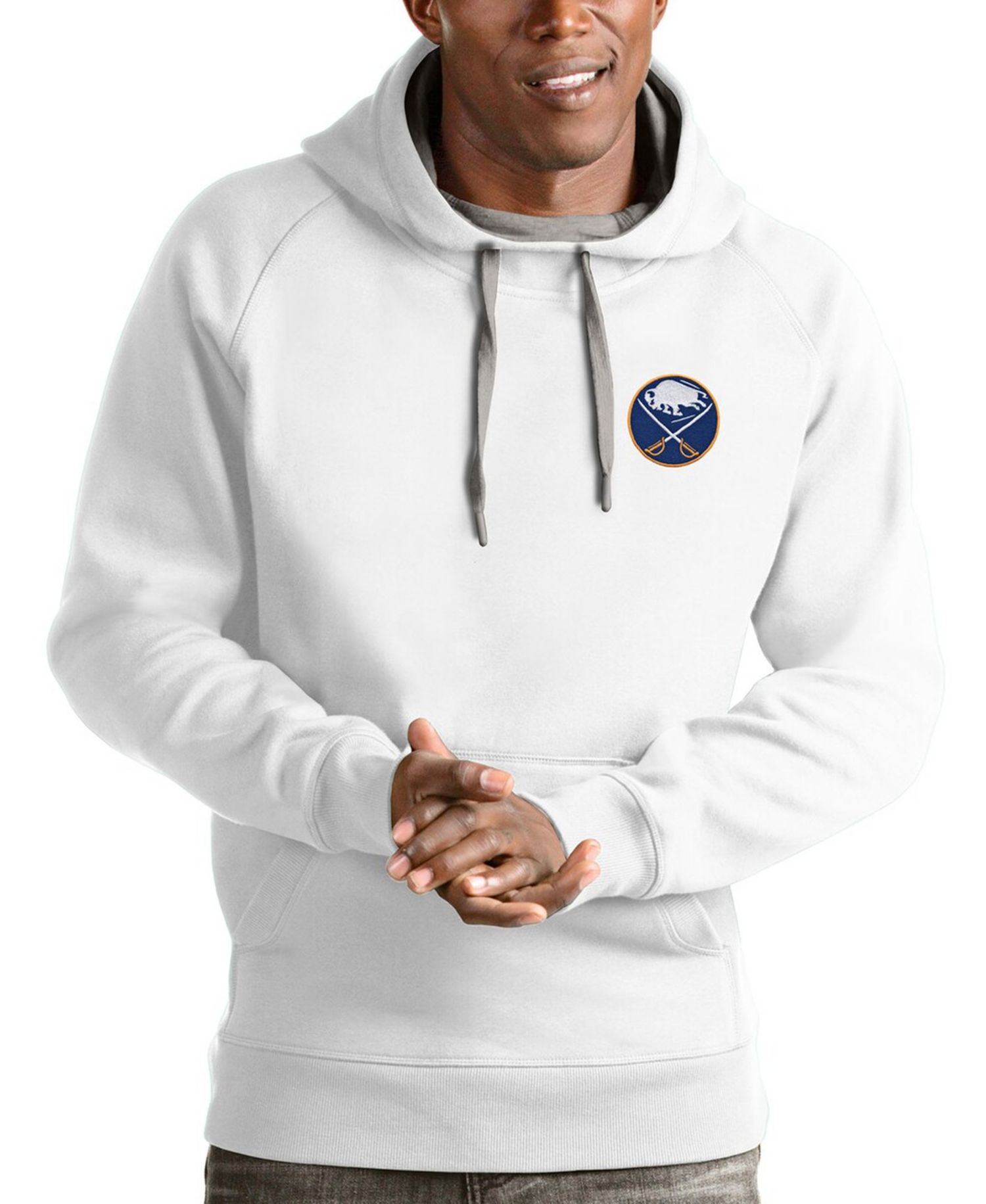 Men's White Buffalo Sabres Victory Pullover Hoodie