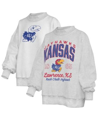 Women's Heather Gray Kansas Jayhawks Reversible Sweatshirt