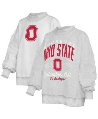 Women's Heather Gray Ohio State Buckeyes Reversible Sweatshirt