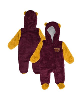 Baby Boys and Girls Burgundy Washington Commanders Stay Napping Fleece Bunting Full-Zip Sleeper