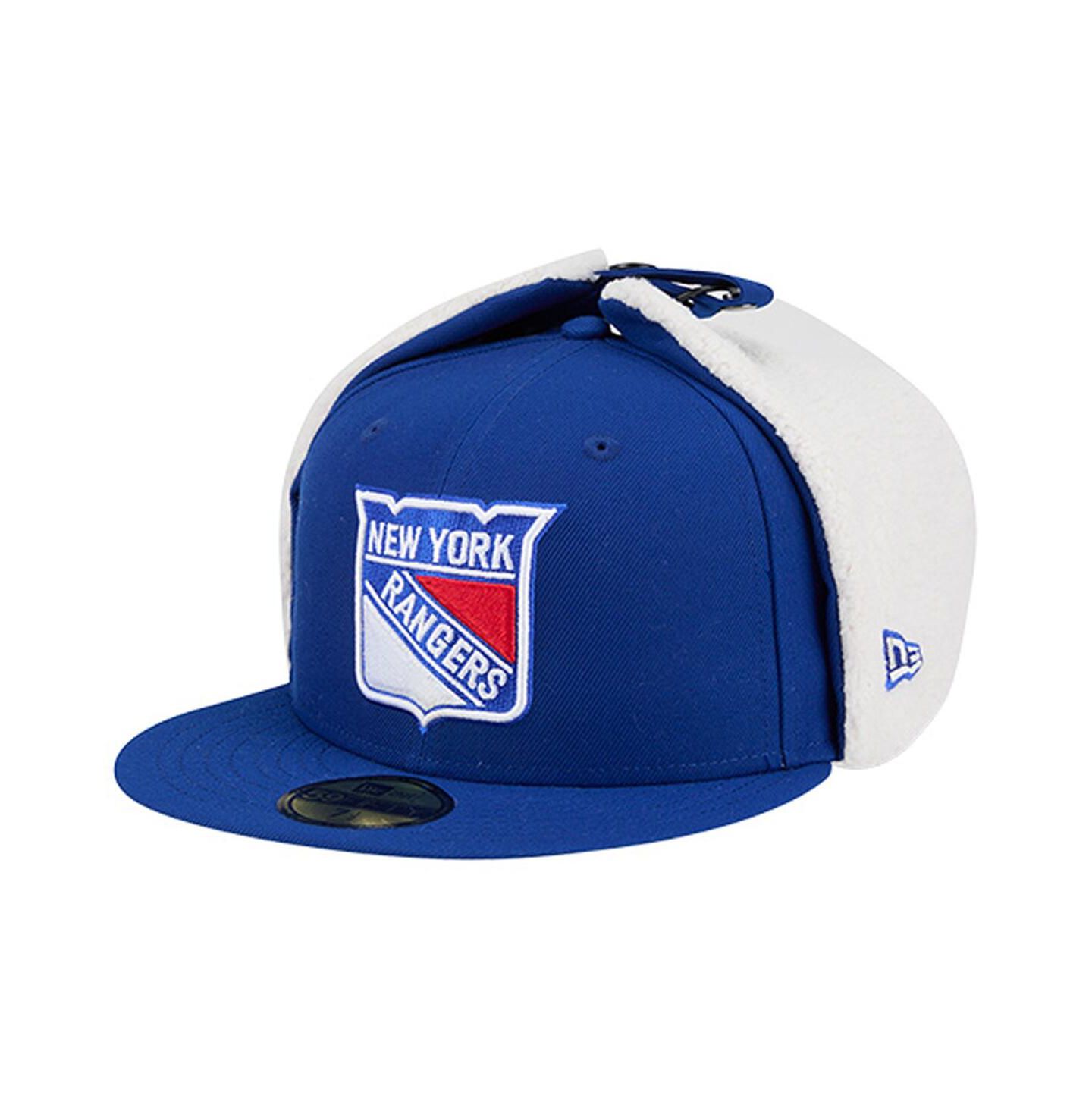 Мужская кепка New Era Blue New York Rangers Injection Dog Ear Classic Fitted Hat — фото 1