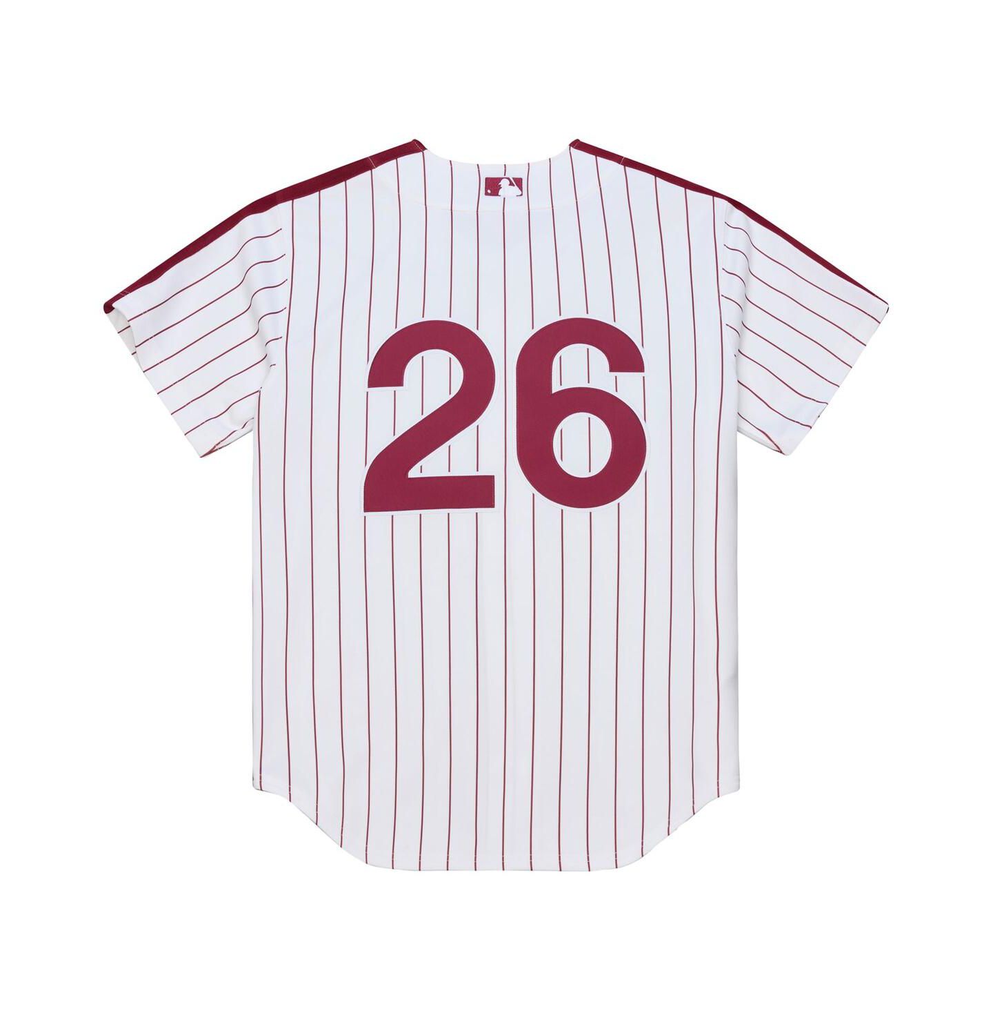 Мужской топ Mitchell & Ness Chase Utley White Philadelphia Phillies 2003 Cooperstown Collection Authentic Jersey — фото 3