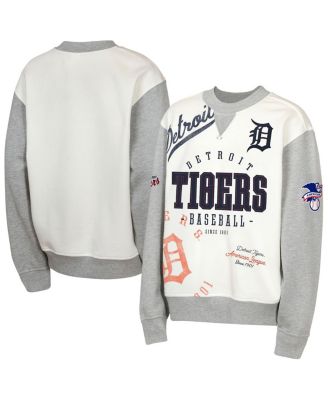 Big Boys and Girls Cream/Gray Detroit Tigers Big League Power Hit Fleece Sweatshirt