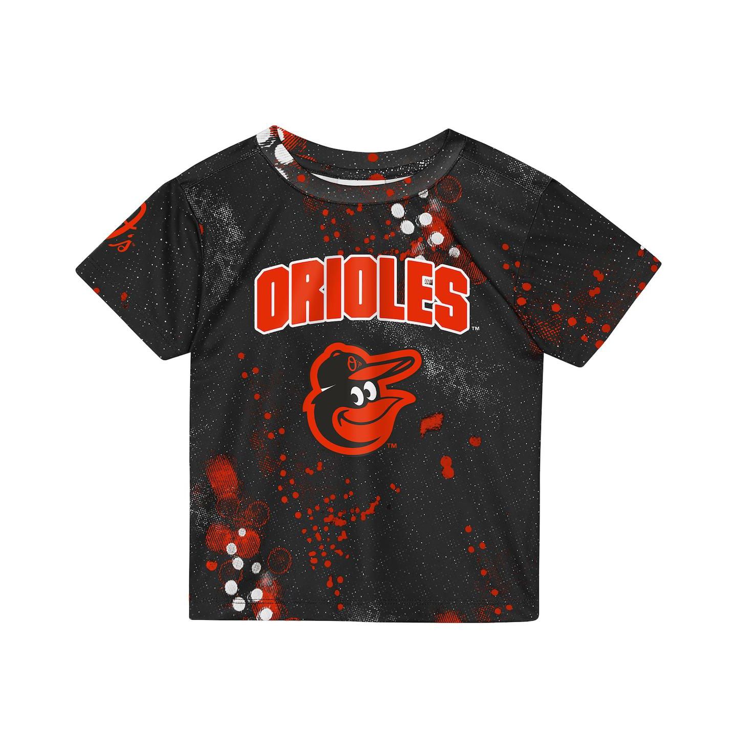 Детский комплект Outerstuff Preschool Black Baltimore Orioles Pinch Hitter Infielder T-Shirt & Shorts Set — фото 2