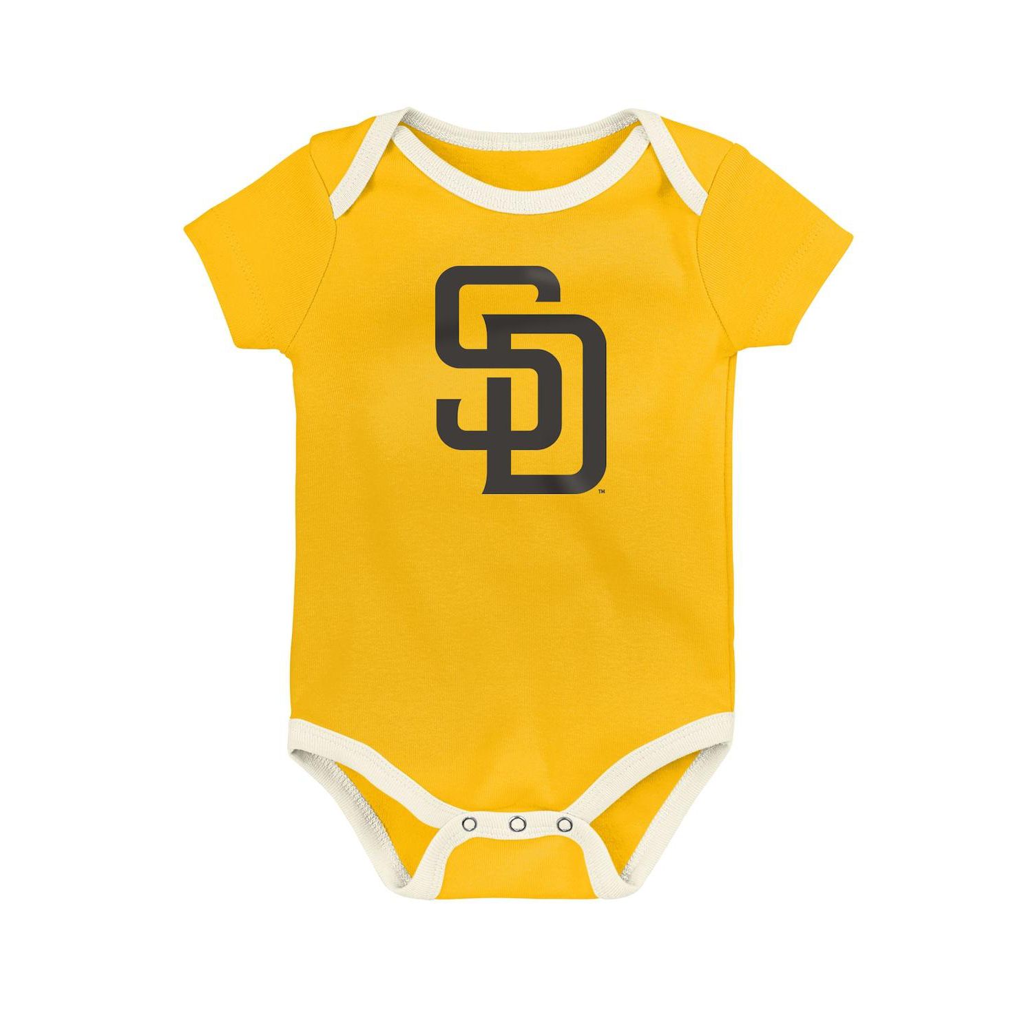 Baby Boys and Girls 3-Pack San Diego Padres Home Team Bodysuit Set