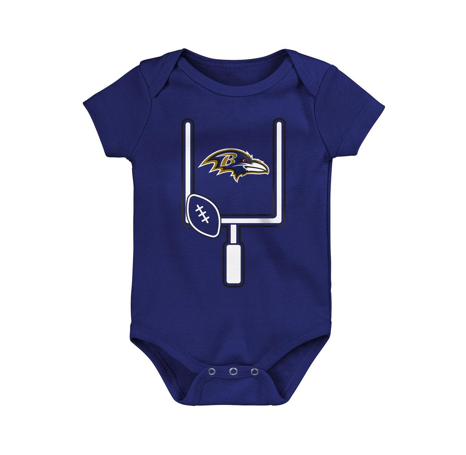 Baby Boys and Girls 3-Pack Baltimore Ravens Littlest Player Bodysuit Set