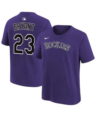 Big Boys and Girls Kris Bryant Purple Colorado Rockies Name & Number T-Shirt