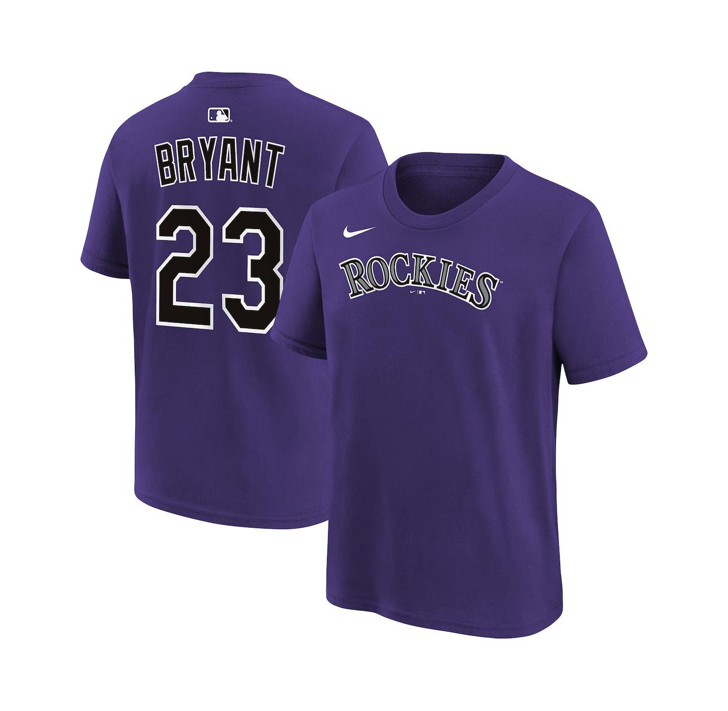 Big Boys and Girls Kris Bryant Purple Colorado Rockies Name & Number T-Shirt