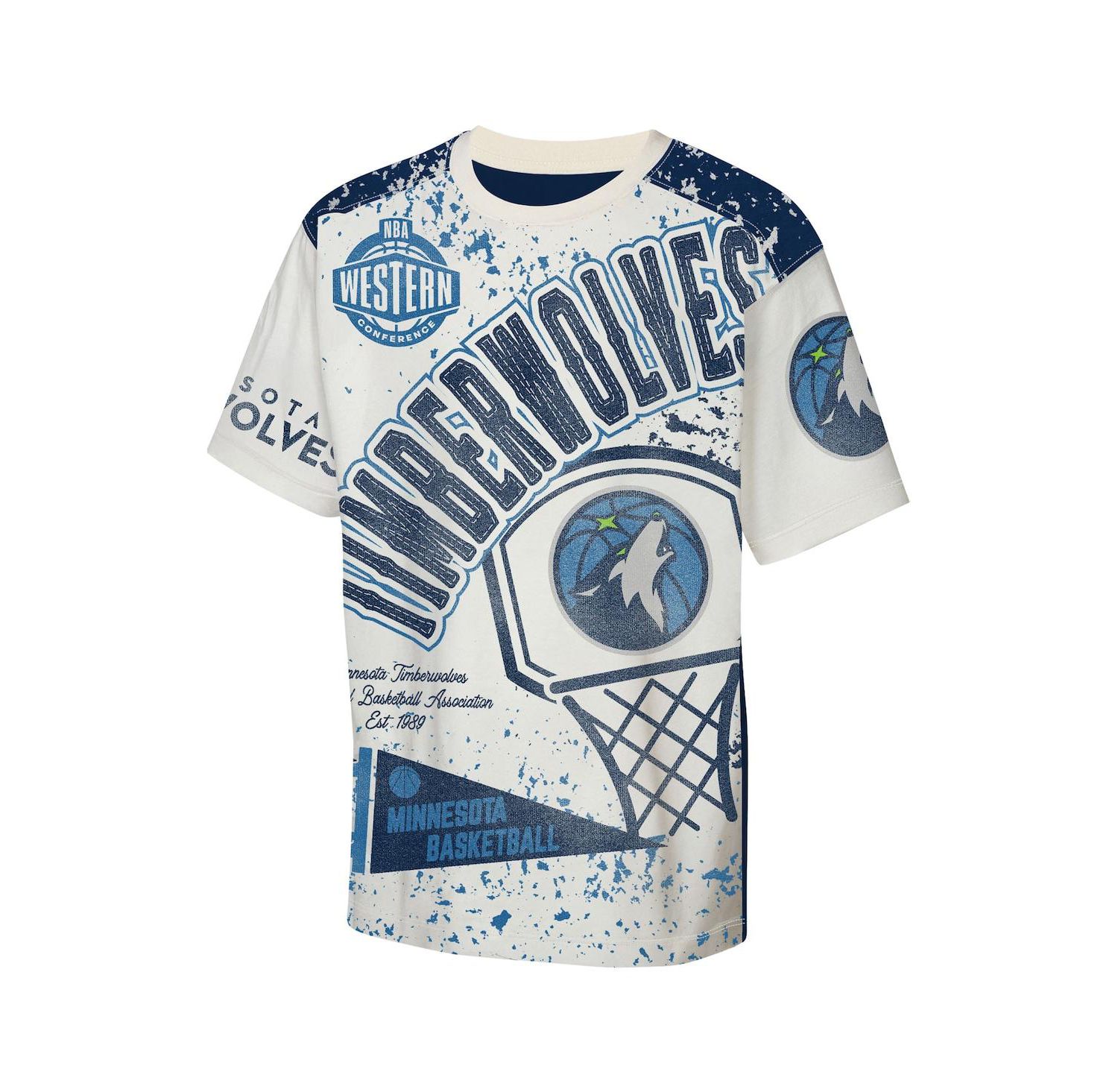 Big Boys and Girls Cream Minnesota Timberwolves Top Player All-Over-Print T-Shirt