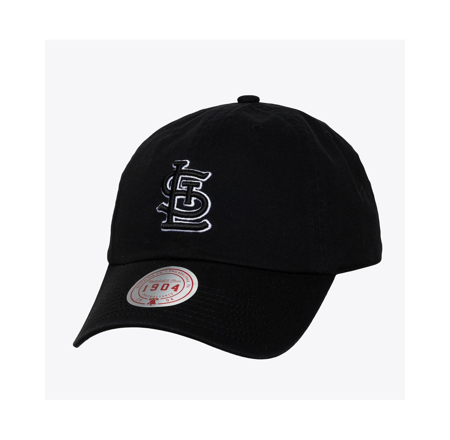 Men's and Women's Black White St. Louis Cardinals 1904 Strapback Adjustable Hat