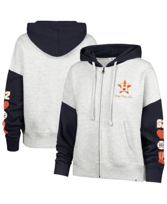 Women's Heather Gray/Navy Houston Astros Color Block Full-Zip Hoodie