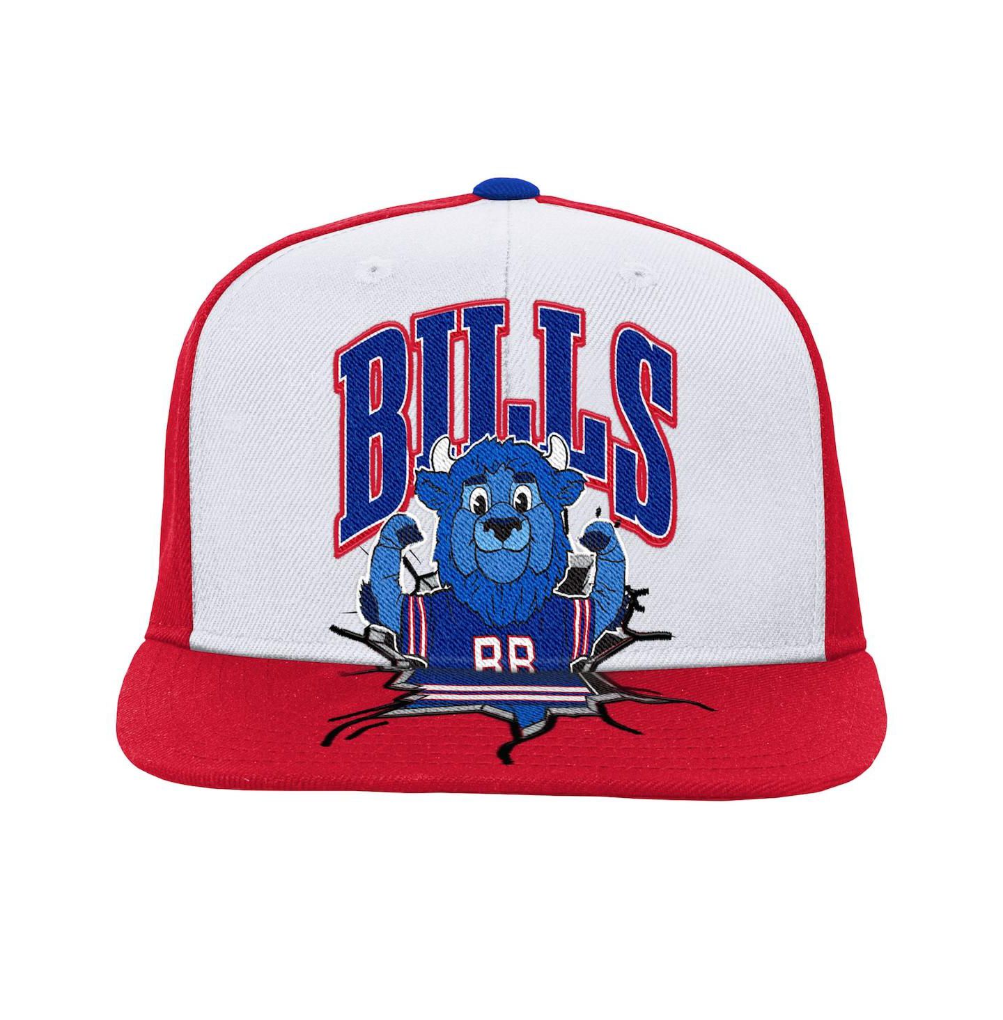 Детская кепка Mitchell & Ness White Buffalo Bills Team Mascot Snapback Hat — фото 2