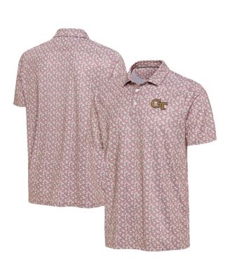 Men's Pink Georgia Tech Yellow Jackets Desert Dry Dogwood Polo Shirt