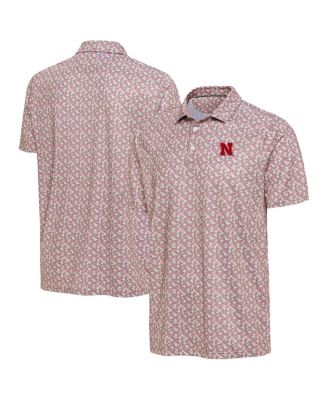 Men's Pink Nebraska Huskers Desert Dry Dogwood Polo Shirt