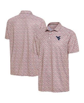 Men's Pink West Virginia Mountaineers Desert Dry Dogwood Polo Shirt
