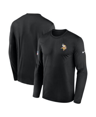 Men's Black Minnesota Vikings Sideline Small Logo Legend Dri-FIT Long Sleeve T-Shirt