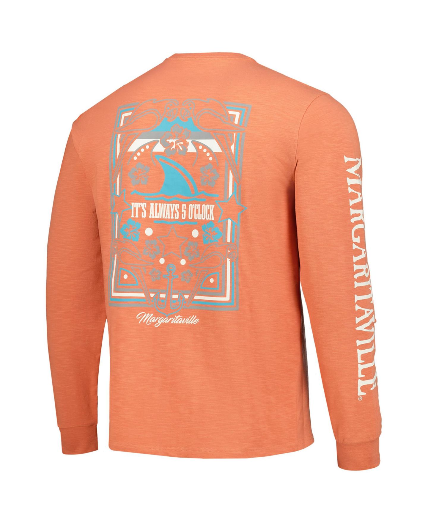Мужская футболка Margaritaville Coral Cleveland Browns Five O'clock Henley Long Sleeve — фото 3