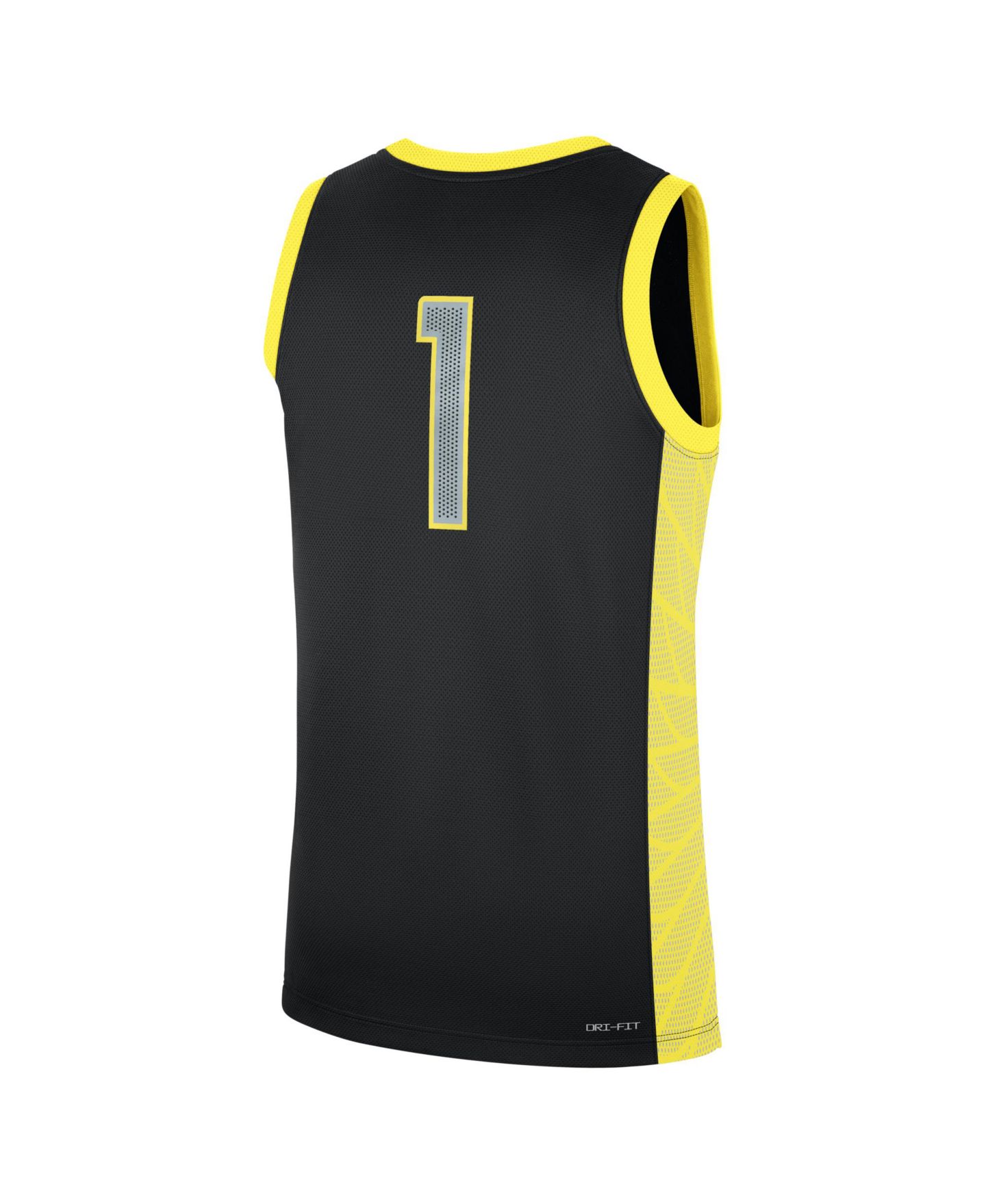 Мужской топ Nike Black Oregon Ducks #1 Alternate Replica Basketball Jersey — фото 3