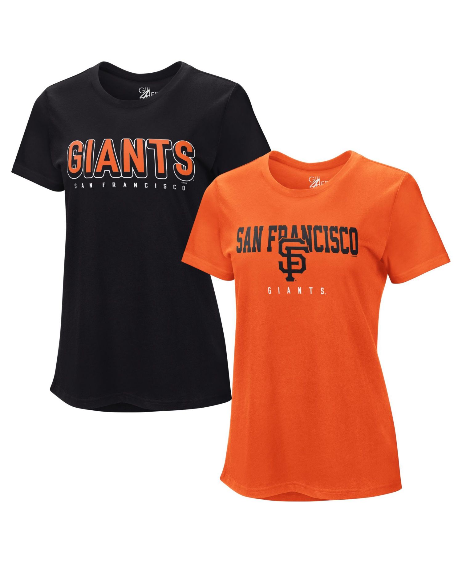 Women's Black/Orange San Francisco Giants Two T-Shirt Combo Pack